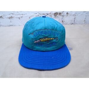 Vintage American Angler Fishing Lure Baseball Hat Cap Snapback Embroidered Blue
